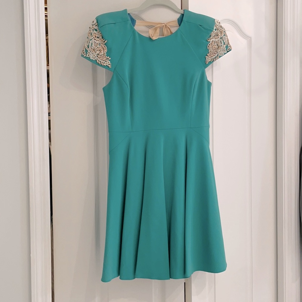 Tibi Open Back Beaded Dress